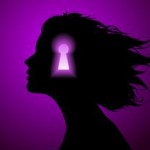 A graphic of a woman's head in profile with a keyhole illuminated in the centre represents Date with yourself may be the key to unlocking your creativity